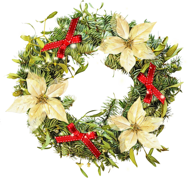 Transparent Christmas Day Wreath Poinsettia Christmas Decoration for Christmas