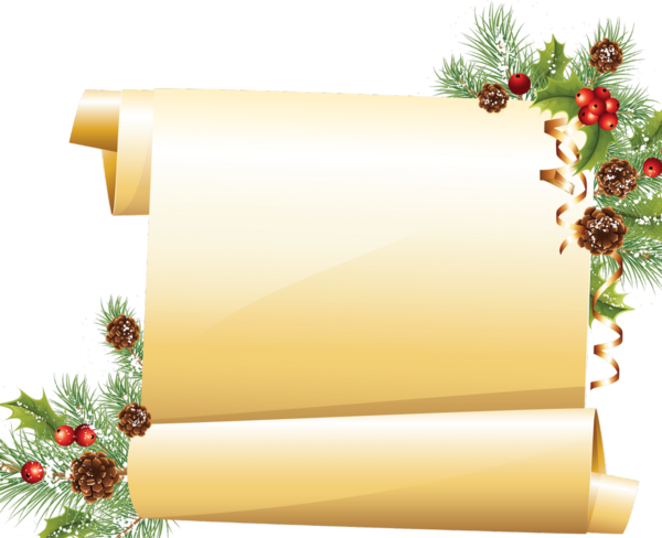 Transparent Paper Santa Claus Scroll Fir Pine Family for Christmas