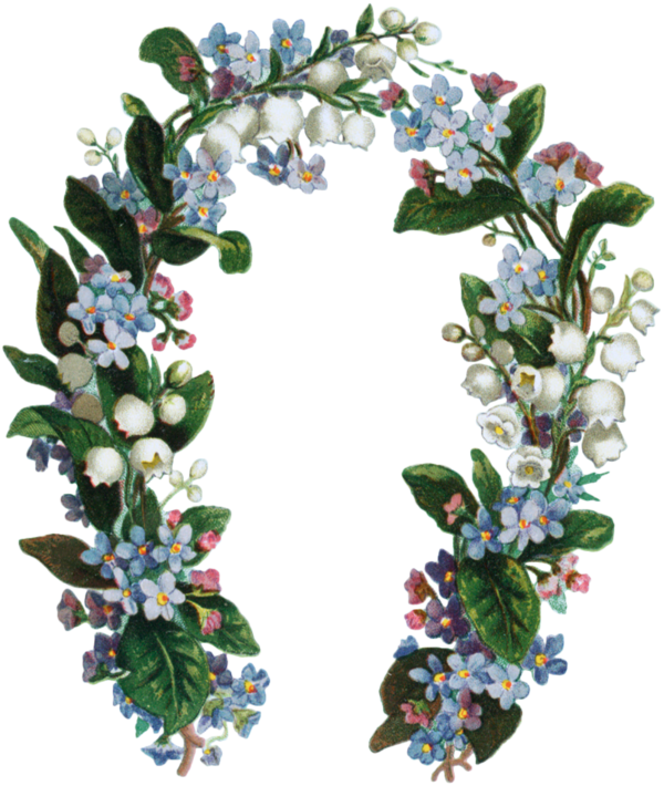 Transparent Borders And Frames Flower Lily Of The Valley Wreath for Easter