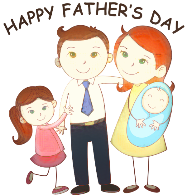 Transparent Family Child Father Cartoon Sharing for Fathers Day