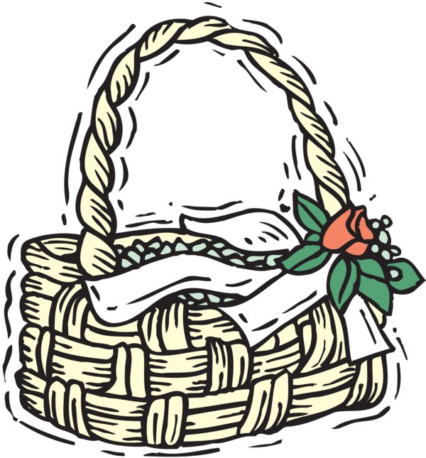 Transparent Basket Food Gift Baskets Easter Basket Line Art Food for Easter