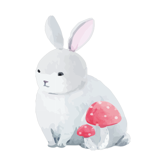 Transparent Wall Color Wall Decal Stuffed Toy Rabbit for Easter