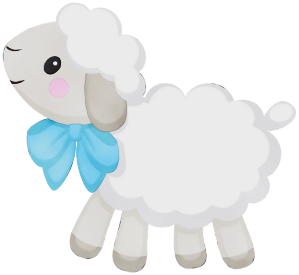 Transparent Sheep Drawing Cartoon Animal Figure for Easter