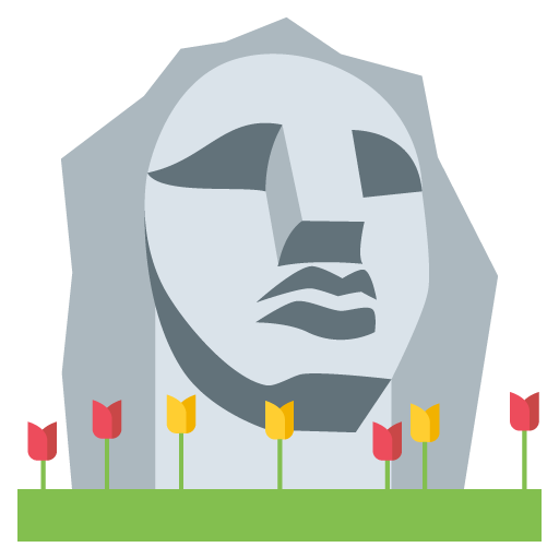 Transparent Moai Emoji Text Messaging Plant Grass for Easter