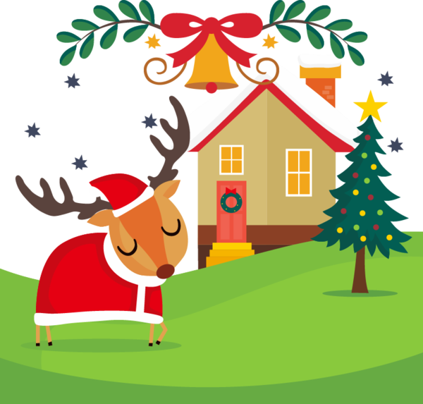 Transparent Reindeer Santa Claus Deer Fir Christmas Decoration for Christmas