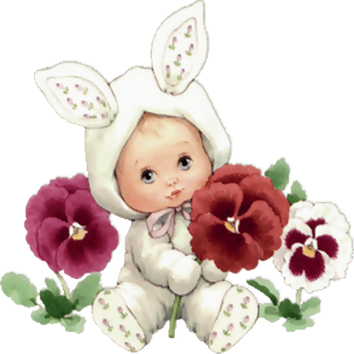 Transparent Infant Child Physical Intimacy Flower Plant for Easter