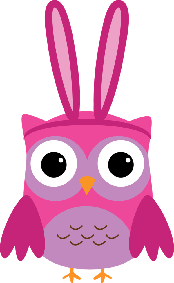 Transparent Owl Bird Cuteness Pink Nose for Easter