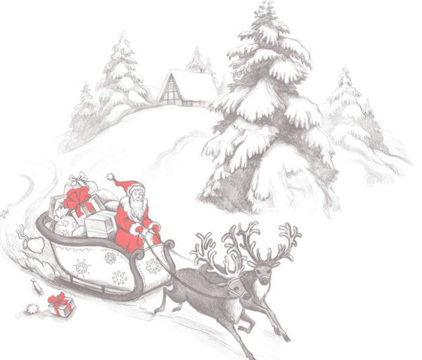 Transparent Santa Claus Christmas Reindeer Fir Pine Family for Christmas