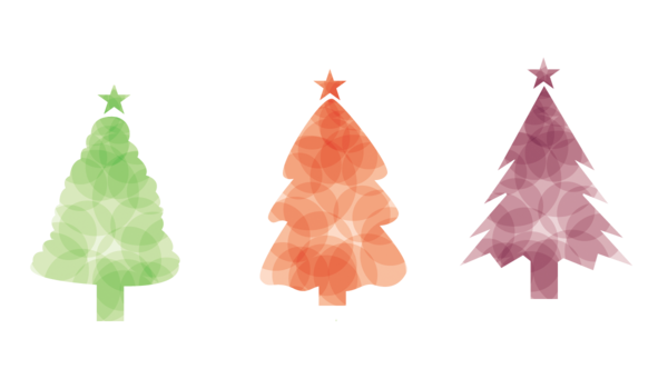 Transparent Christmas Tree Watercolor Painting Silhouette Fir Pine Family for Christmas