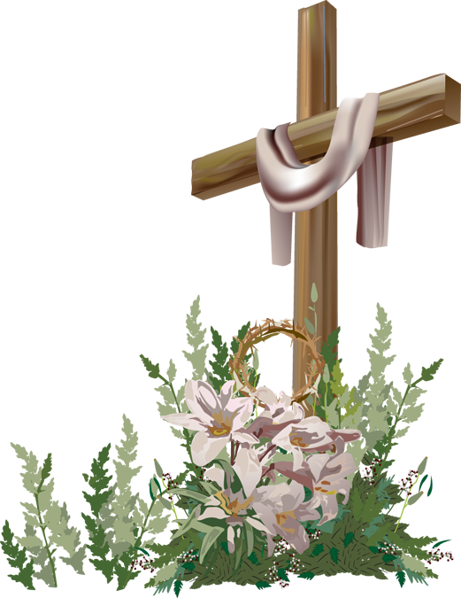 Transparent Christianity Easter Christian Cross Flower Tree for Easter