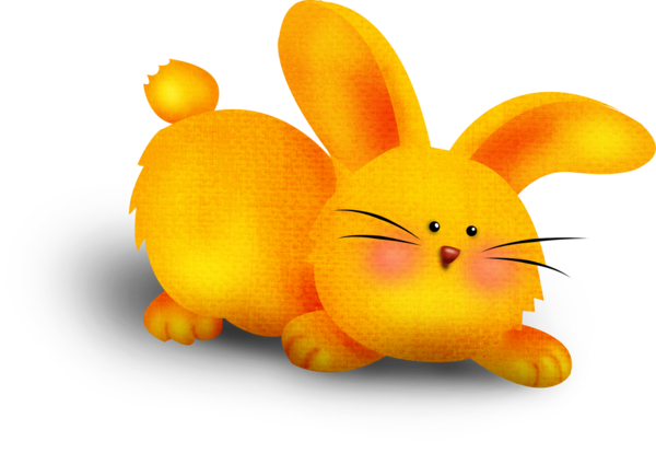 Transparent Rabbit Painting Blog Yellow Orange for Easter