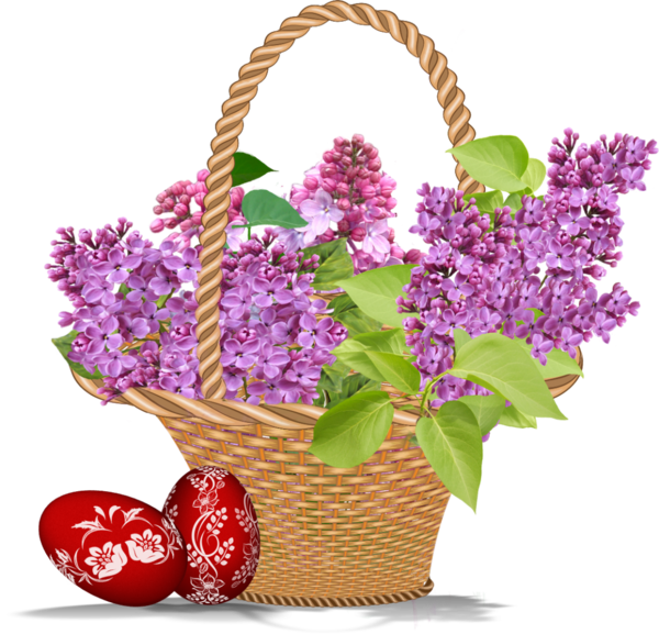 Transparent Easter Flower Basket Lilac for Easter