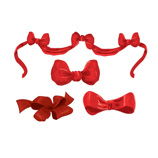 Transparent Santa Claus Christmas Day Poinsettia Red Bow Tie for Christmas