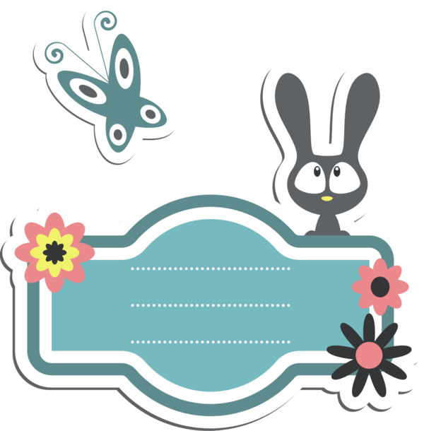 Transparent Paper Postit Note Sticker Flower Area for Easter