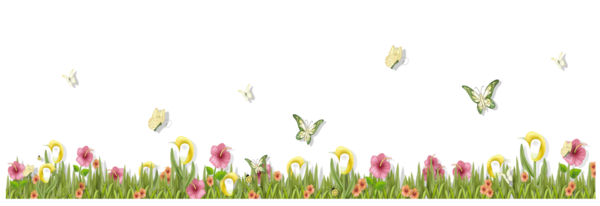 Transparent Butterfly Flower Grasses Grass for Easter