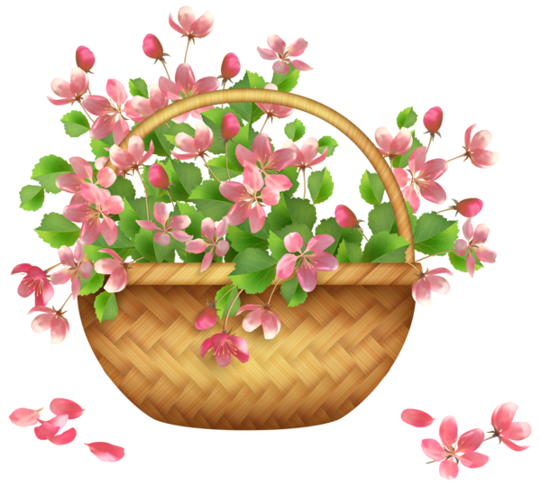 Transparent Flower Basket Hanging Basket Pink Plant for Easter