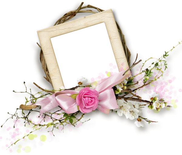 Transparent Floral Design Easter Picture Frames Flower Pink for Easter