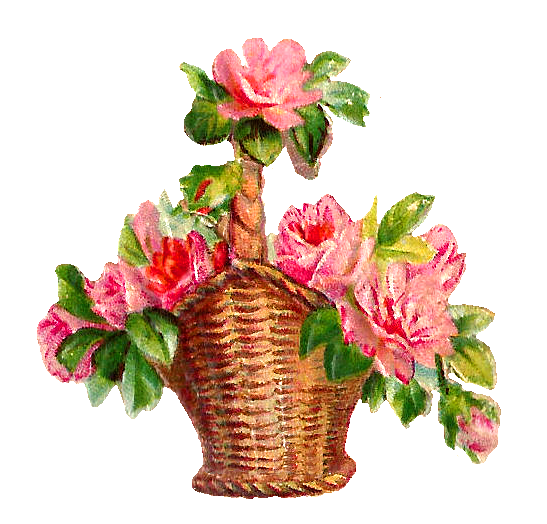 Transparent Flower Basket Easter Basket Pink Plant for Easter