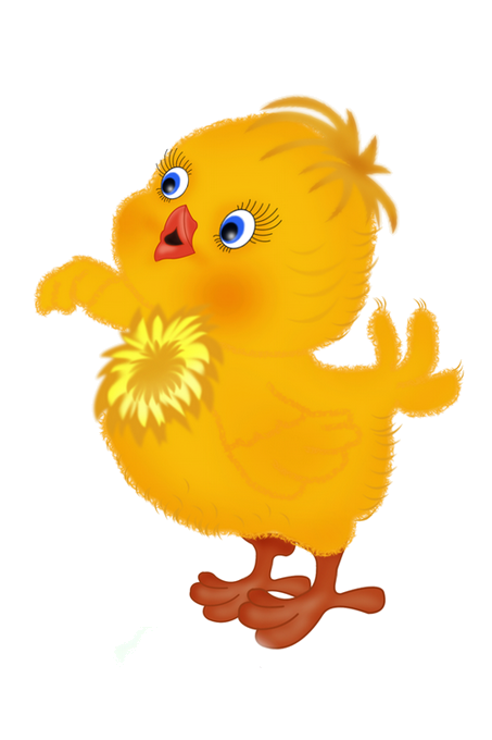 Transparent Chicken Easter Cartoon Yellow Bird for Easter