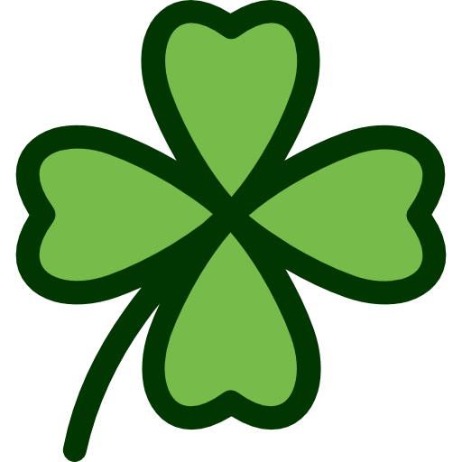 Transparent Petal Green Leaf for St Patricks Day