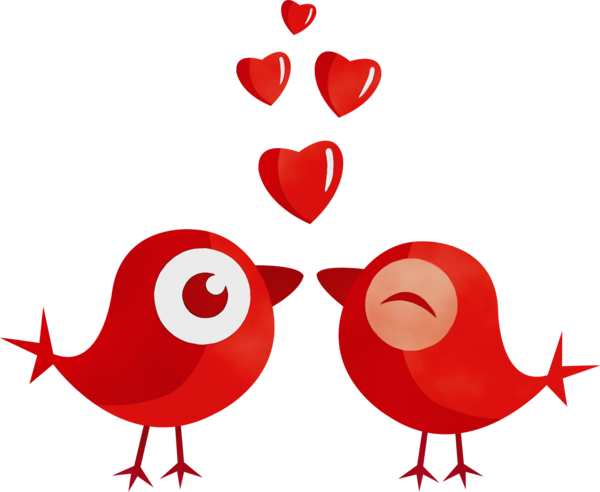 Transparent Bird Valentines Day Love Red for Valentines Day