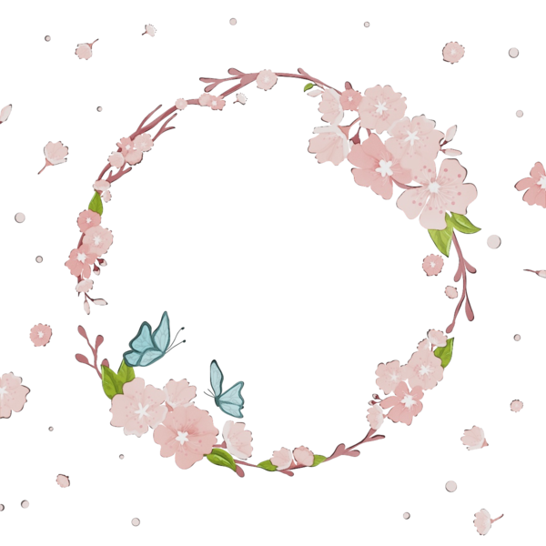 Transparent Flower Wreath Disk Pink for Mothers Day