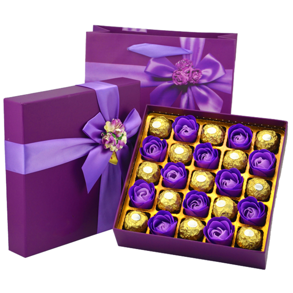 Transparent Chocolate Truffle Kinder Chocolate Ferrero Rocher Gift Purple for Valentines Day