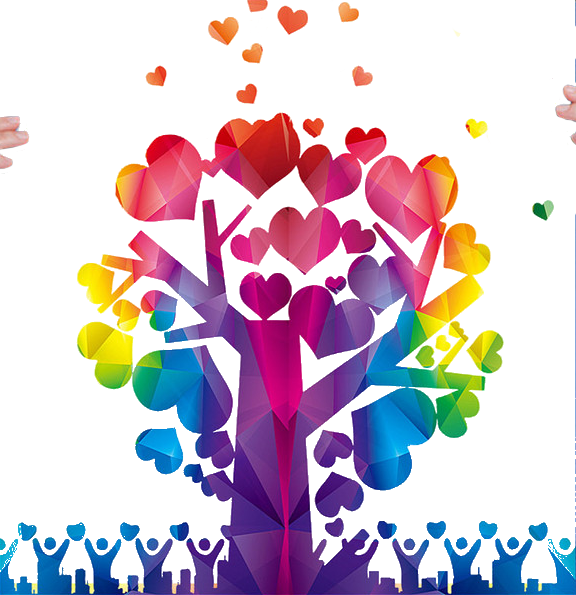 Transparent Raster Graphics Heart Tree Flower for Valentines Day