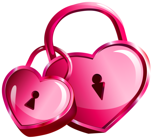 Transparent Heart Lock Padlock Pink for Valentines Day
