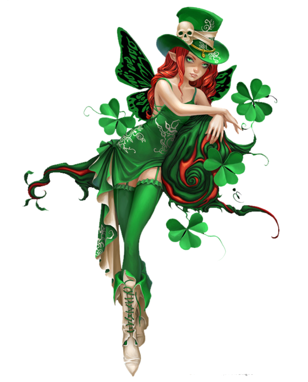 Transparent Irish People Luck Fairy Plant Flora for St Patricks Day