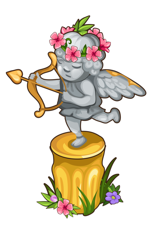 Transparent Cupid Angel Statue Plant Flower for Valentines Day