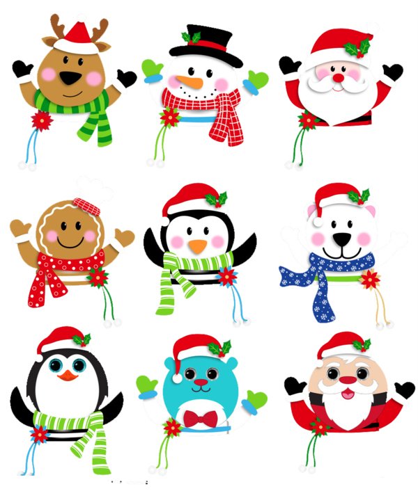 Transparent Santa Claus Feliz Natal Christmas Snowman Pattern for Christmas