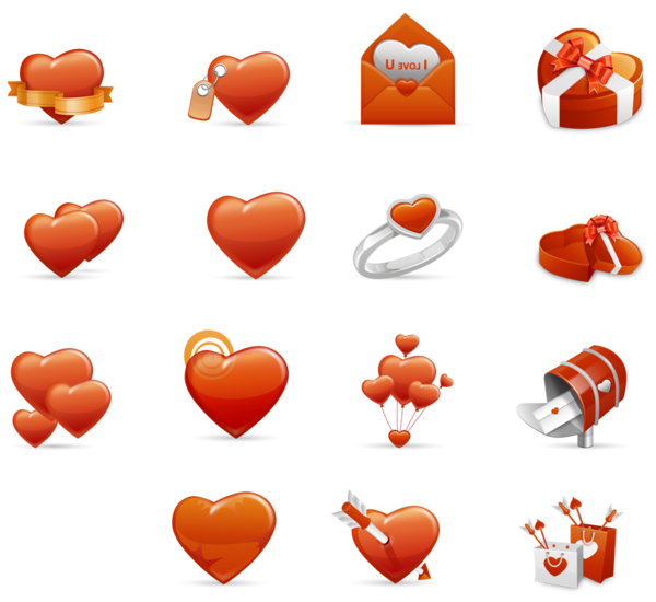 Transparent Love Heart Fm Broadcasting Orange for Valentines Day