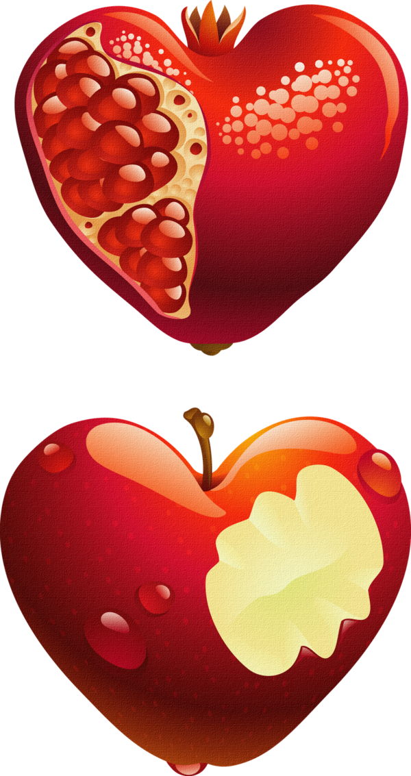 Transparent Heart Drawing Love Fruit for Valentines Day