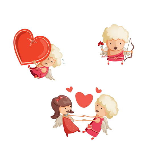 Transparent Cupid Heart Love for Valentines Day