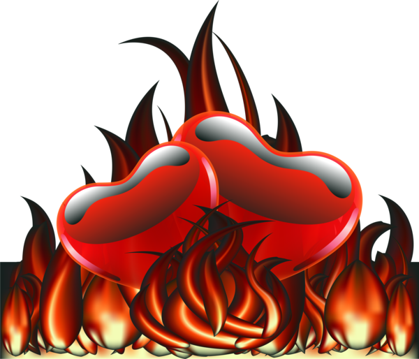 Transparent Cartoon Poster Flame Claw Demon for Valentines Day