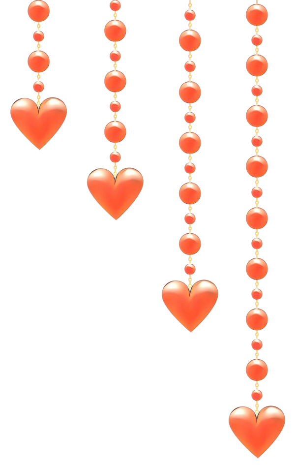 Transparent Heart Orange Red for Valentines Day