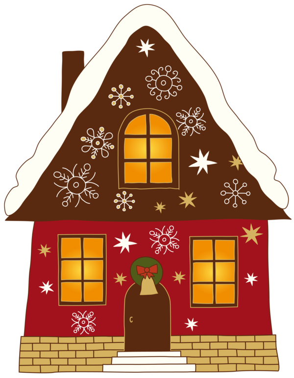 Transparent Gingerbread House Christmas House Facade Home for Christmas