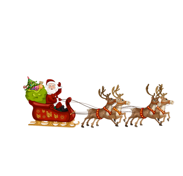 Transparent Santa Claus Reindeer Sled Christmas Decoration Deer for Christmas