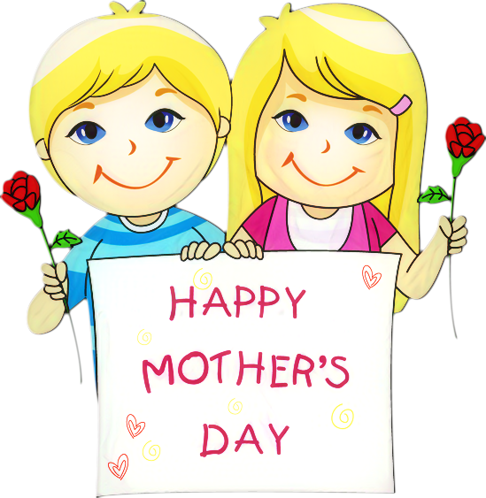 Transparent Mothers Day Mother Child Cartoon Text for Mothers Day