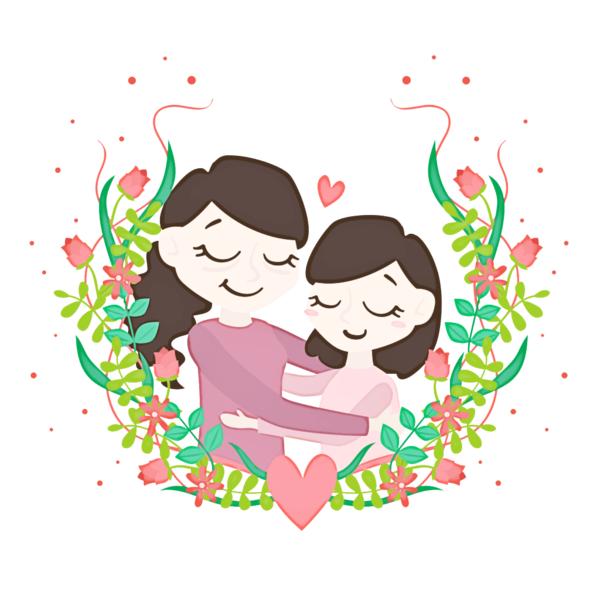 Transparent Mother Mothers Day Child Cartoon Heart for Mothers Day