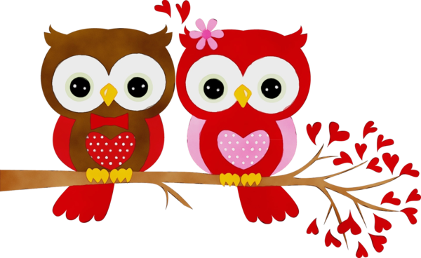 Transparent Valentines Day Owl Gift Red for Valentines Day
