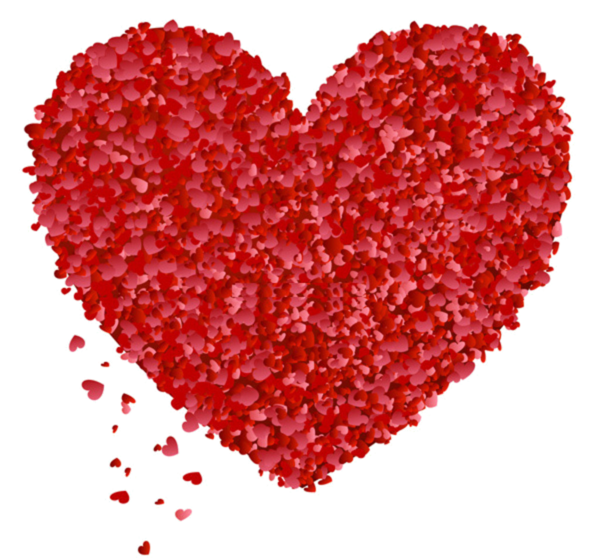 Transparent Heart Drawing Red for Valentines Day