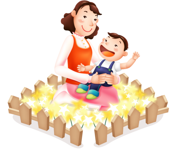 Transparent Child Mother Cartoon Cuisine Play for Mothers Day