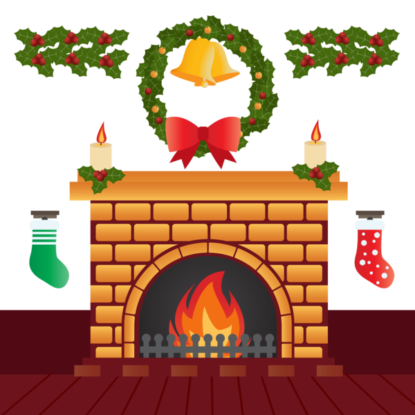 Transparent Christmas Fireplace Chimney Recreation Christmas Decoration for Christmas