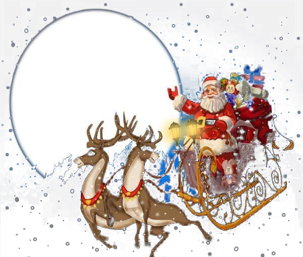 Transparent Santa Claus Reindeer Sled Christmas Ornament Deer for Christmas