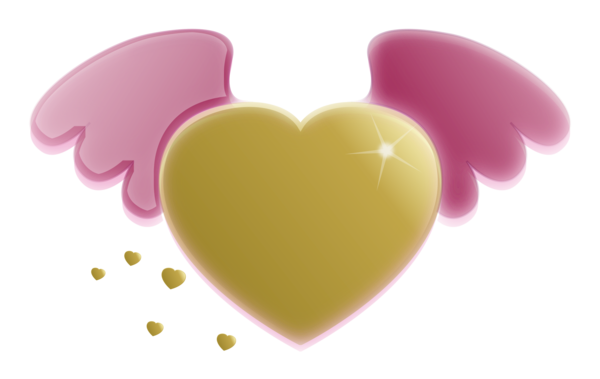 Transparent Heart Gold Free Pink for Valentines Day