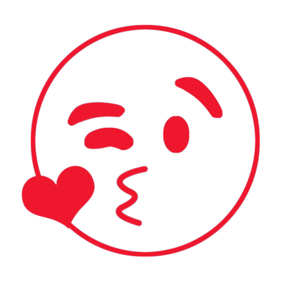 Transparent Emoji Sticker Emoticon Facial Expression Red for Valentines Day