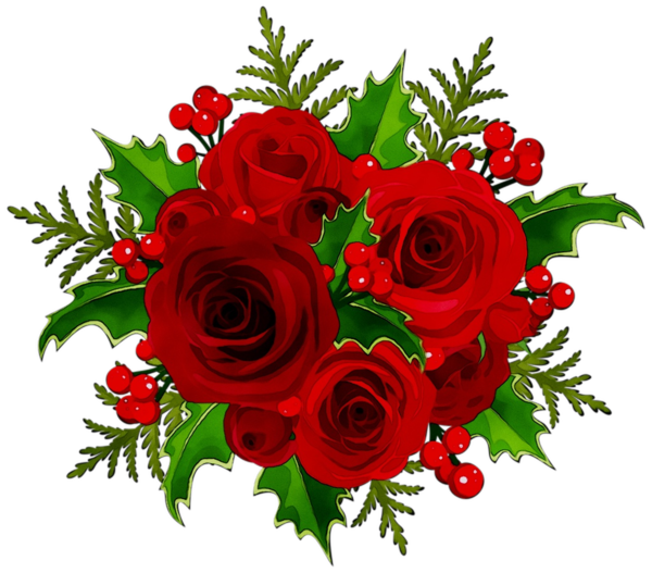 Transparent Garden Roses Floral Design Cut Flowers Flower Bouquet for Valentines Day