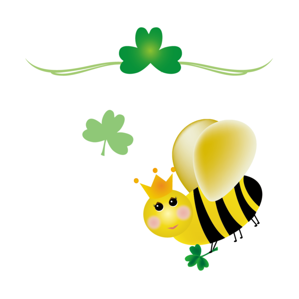 Transparent Ireland Bee Saint Patricks Day Yellow Flower for St Patricks Day